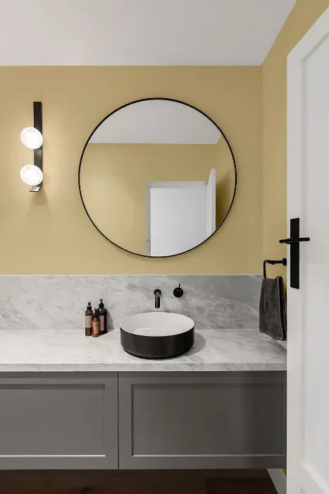 Sherwin Williams Lucent Yellow minimalist bathroom