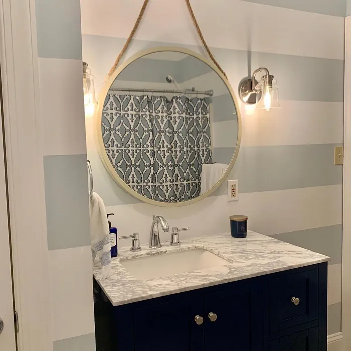 Sherwin Williams Lullaby Bathroom Stripes