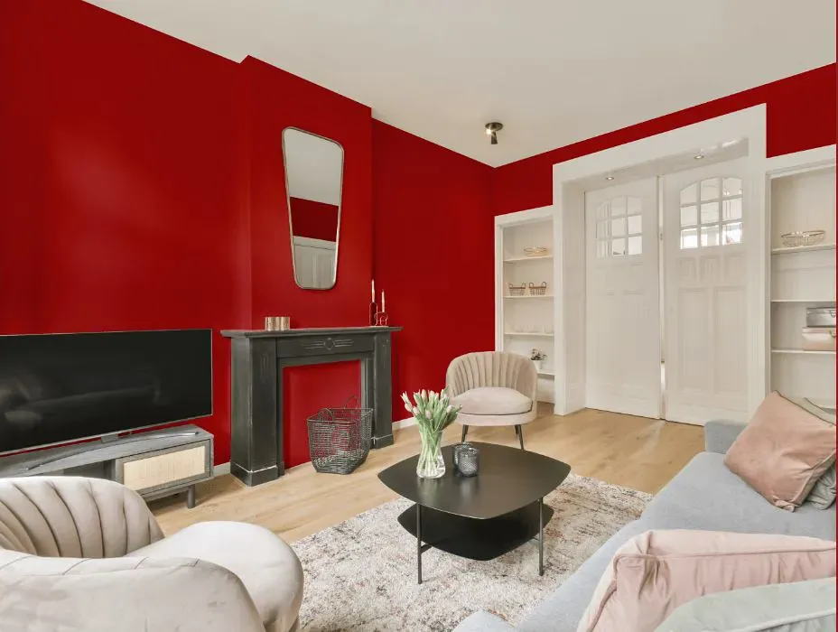 Sherwin Williams Lusty Red victorian house interior