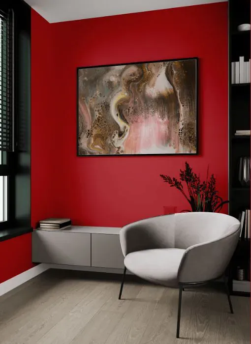 Sherwin Williams Lusty Red living room