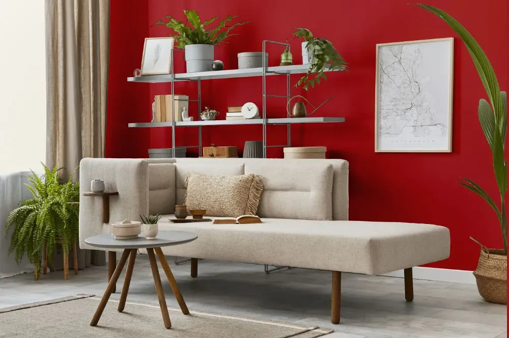 Sherwin Williams Lusty Red living room