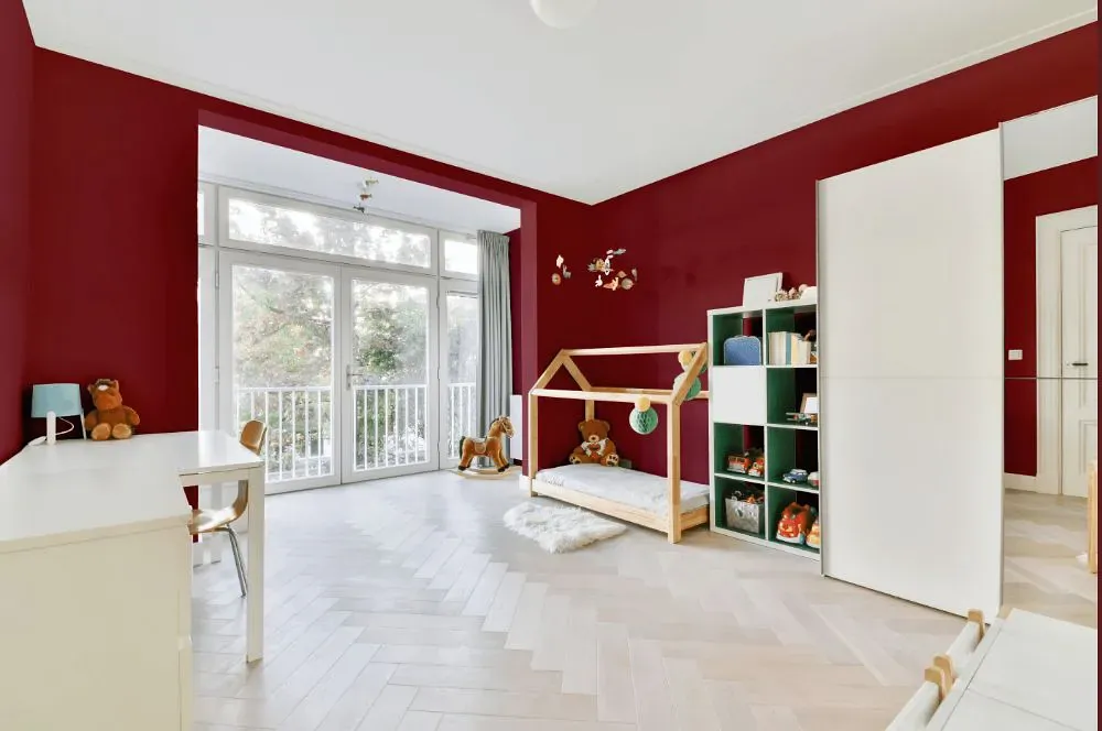 Sherwin Williams Luxurious Red kidsroom interior, children's room