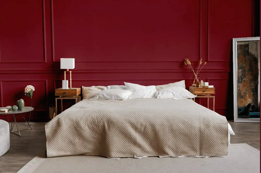 Sherwin Williams Luxurious Red bedroom