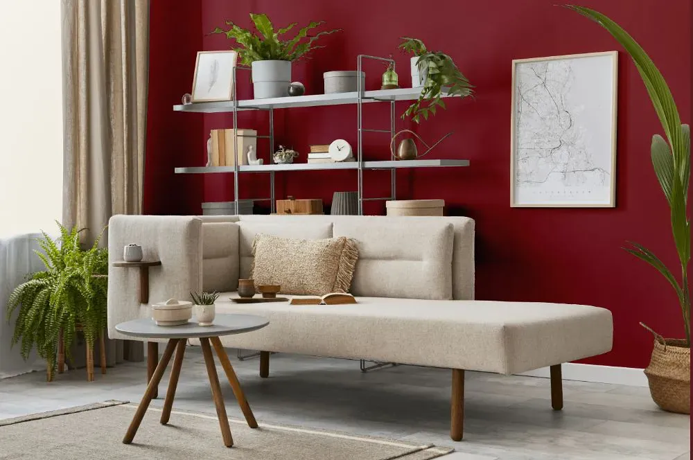 Sherwin Williams Luxurious Red living room