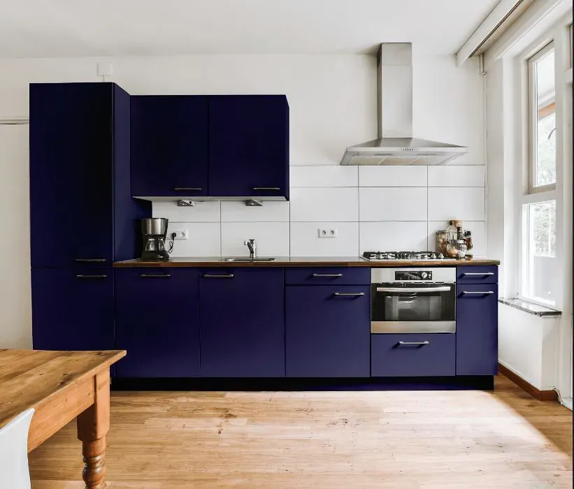 Sherwin Williams Majestic Purple kitchen cabinets