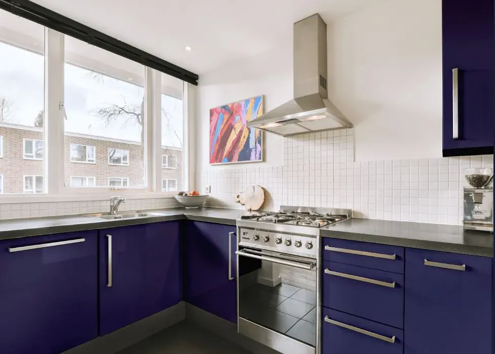 Sherwin Williams Majestic Purple kitchen cabinets