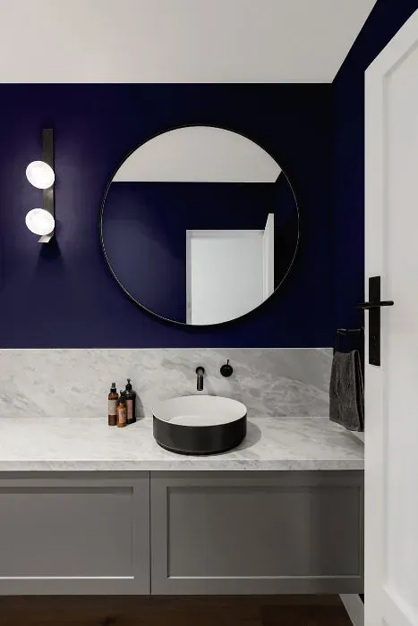 Sherwin Williams Majestic Purple minimalist bathroom