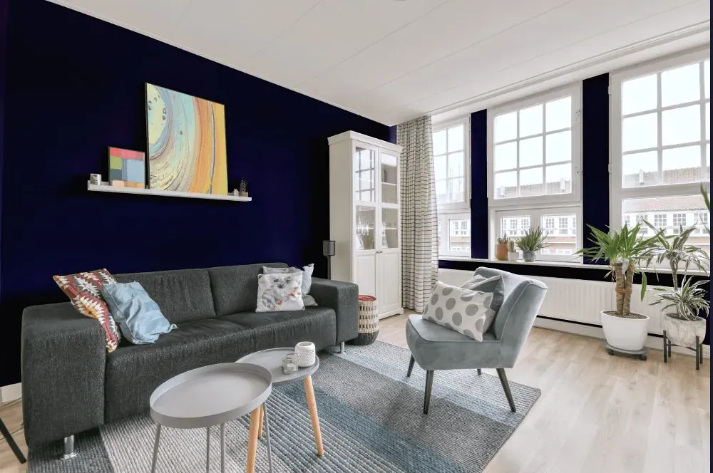 Sherwin Williams Majestic Purple living room walls
