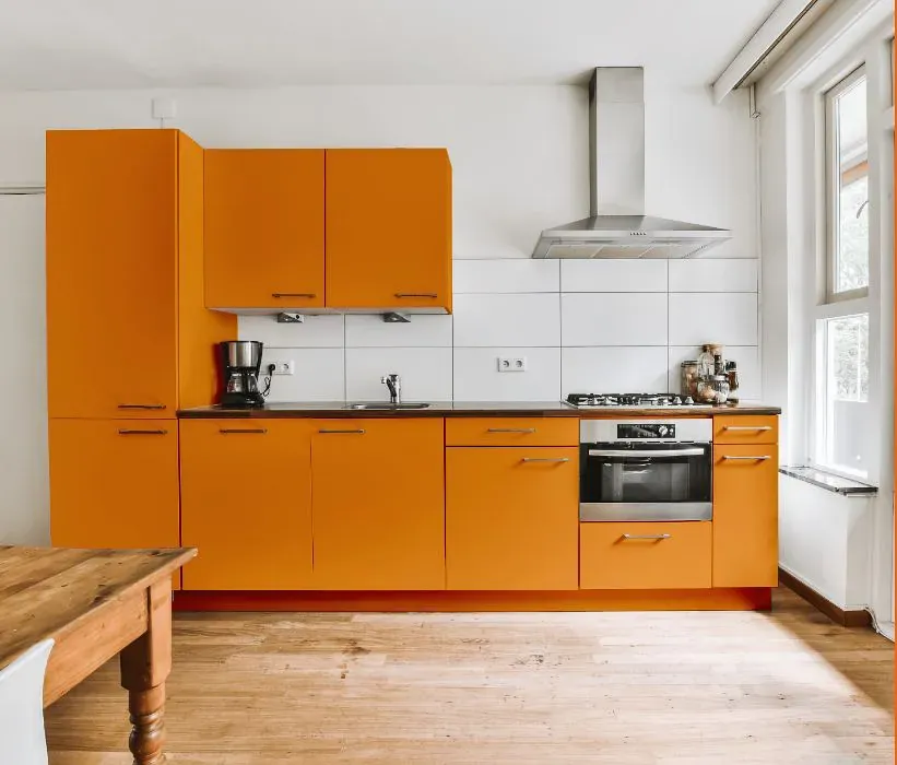Sherwin Williams Mandarin kitchen cabinets