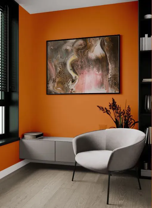 Sherwin Williams Marquis Orange living room