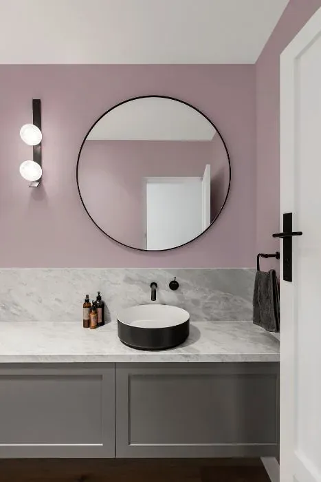 Sherwin Williams Mauve Finery minimalist bathroom