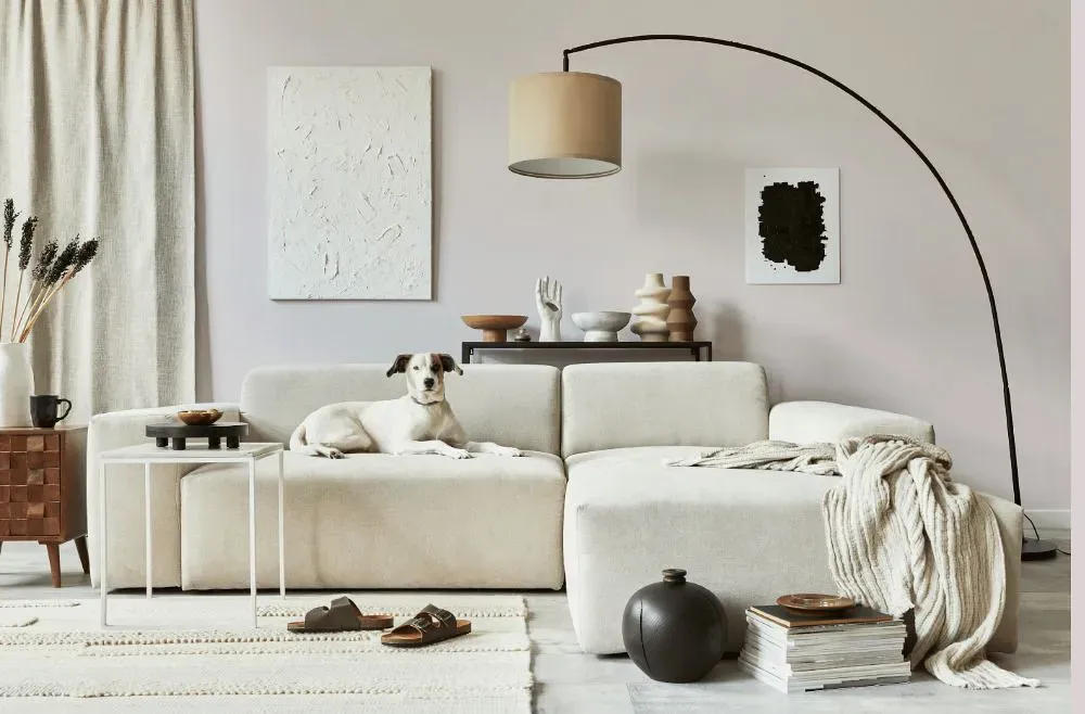 Sherwin Williams Mauve Tinge cozy living room