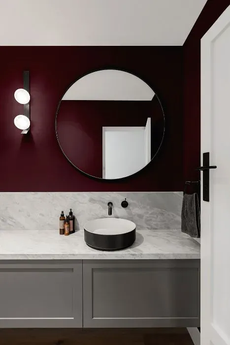 Sherwin Williams Merlot minimalist bathroom