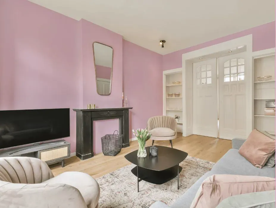 Sherwin Williams Merry Pink victorian house interior