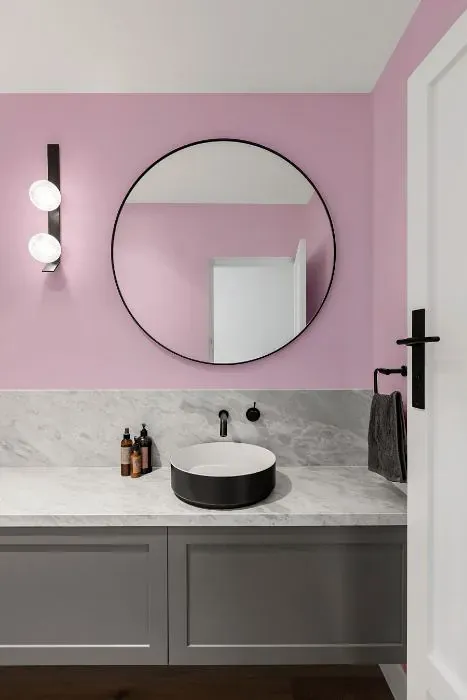 Sherwin Williams Merry Pink minimalist bathroom