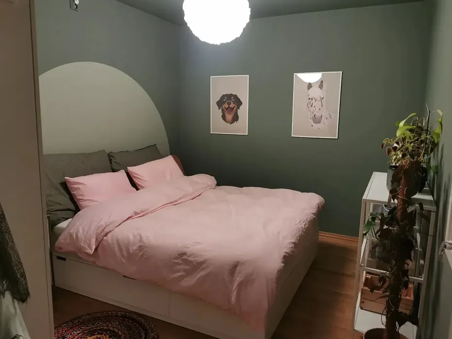 Jotun Mindful Green bedroom interior