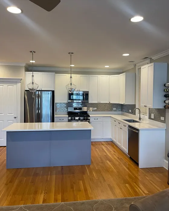 SW 9153 kitchen cabinets color review