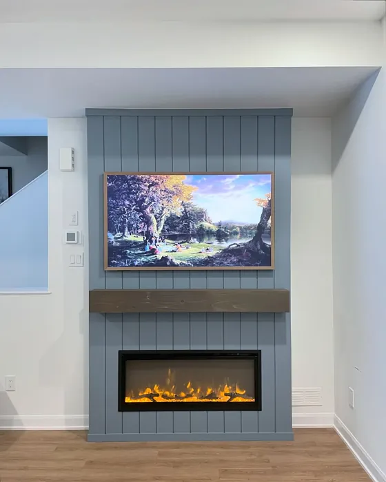 SW Morning at Sea living room fireplace color review