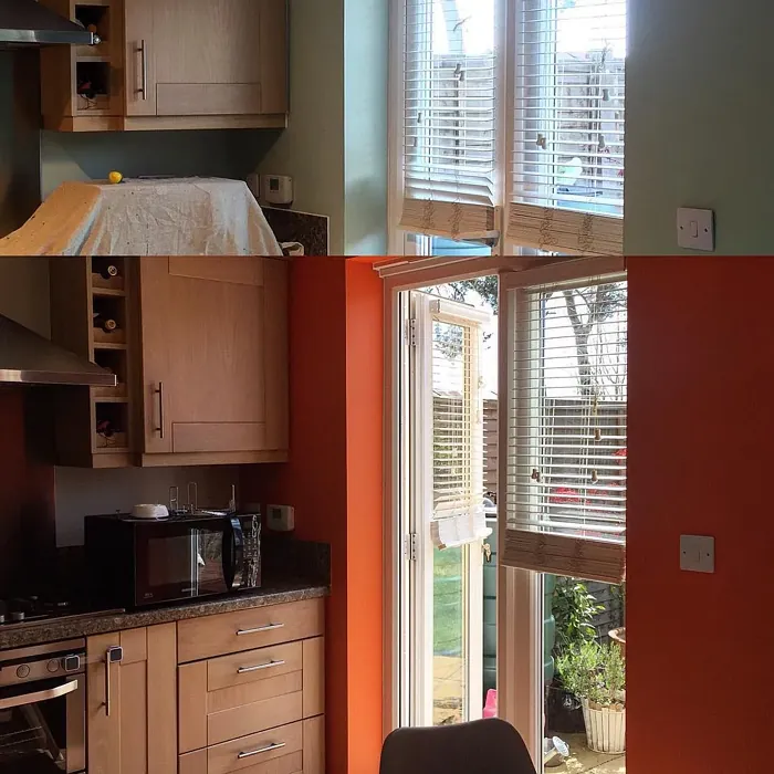 Dulux Moroccan Flame kitchen makeover