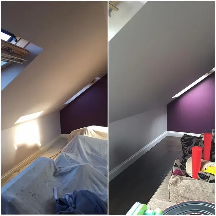 Dulux Mulberry Burst accent wall makeover