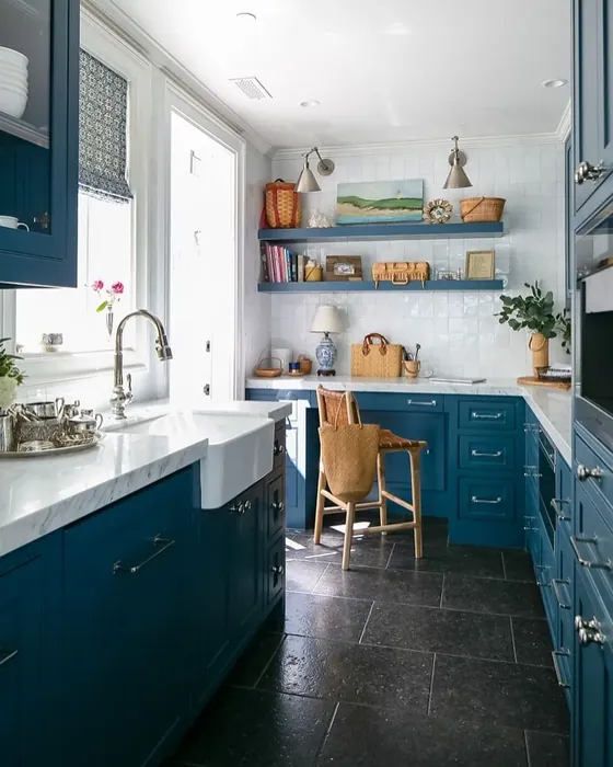 Sherwin Williams Needlepoint Navy kitchen cabinets inspiration