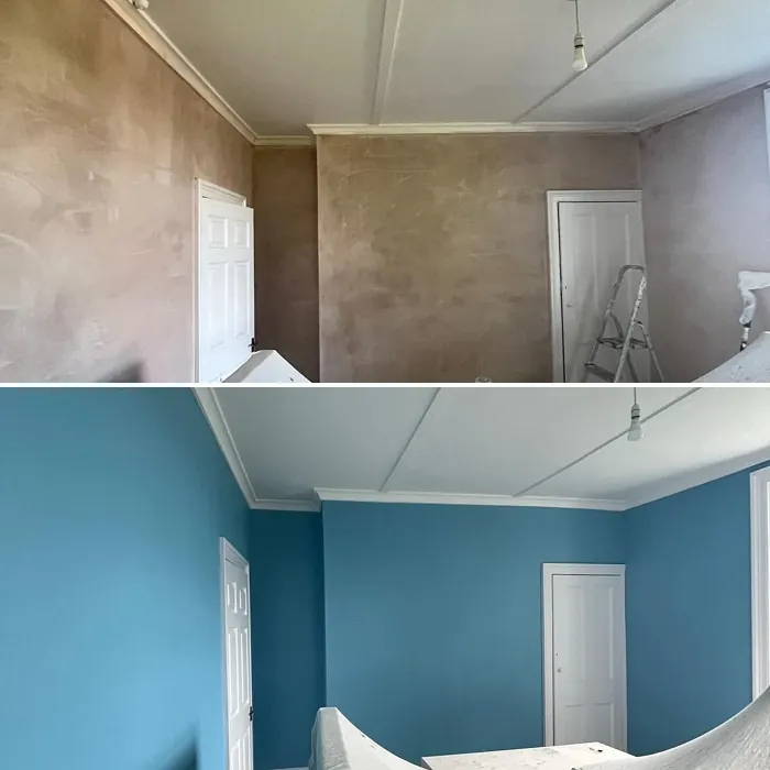 Dulux Nordic Sky wall paint makeover