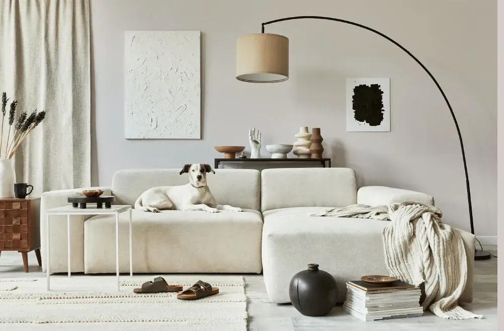 Sherwin Williams Nouvelle White cozy living room