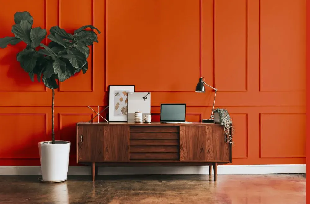 Sherwin Williams Obstinate Orange modern interior
