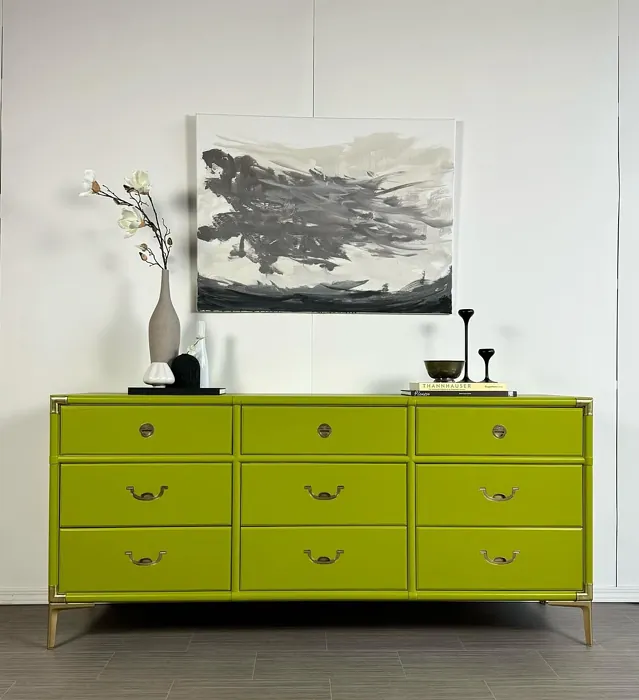 Sherwin Williams Offbeat Green painted furniture review