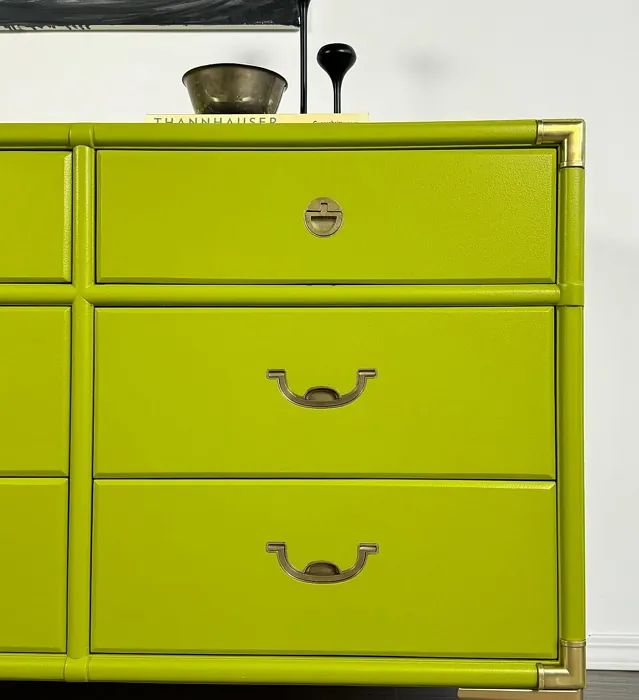 Sherwin Williams Offbeat Green painted furniture paint