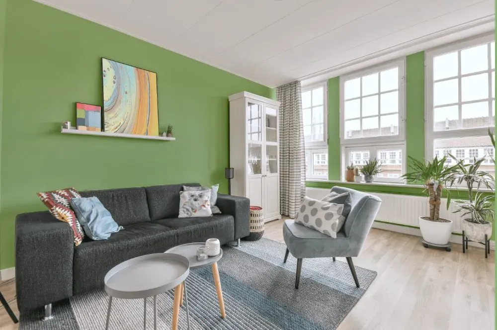Sherwin Williams Oh Pistachio living room walls