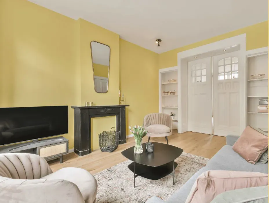 Sherwin Williams Optimistic Yellow victorian house interior