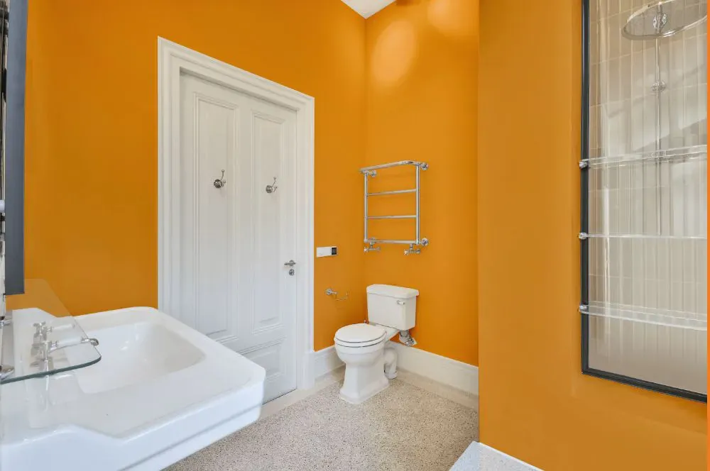 Sherwin Williams Osage Orange bathroom