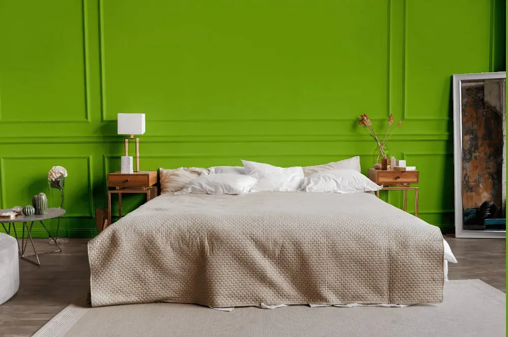 Sherwin Williams Outrageous Green bedroom