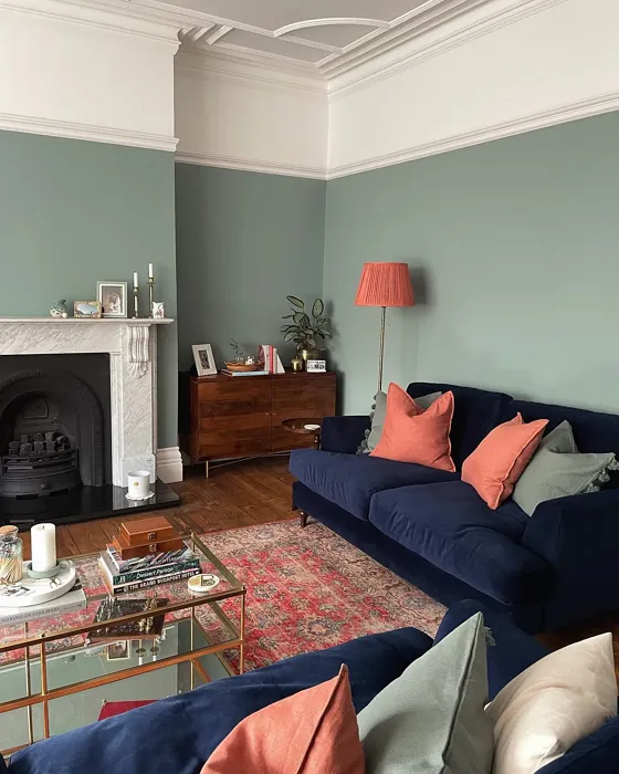 Farrow and Ball Oval Room Blue stylish living room 
