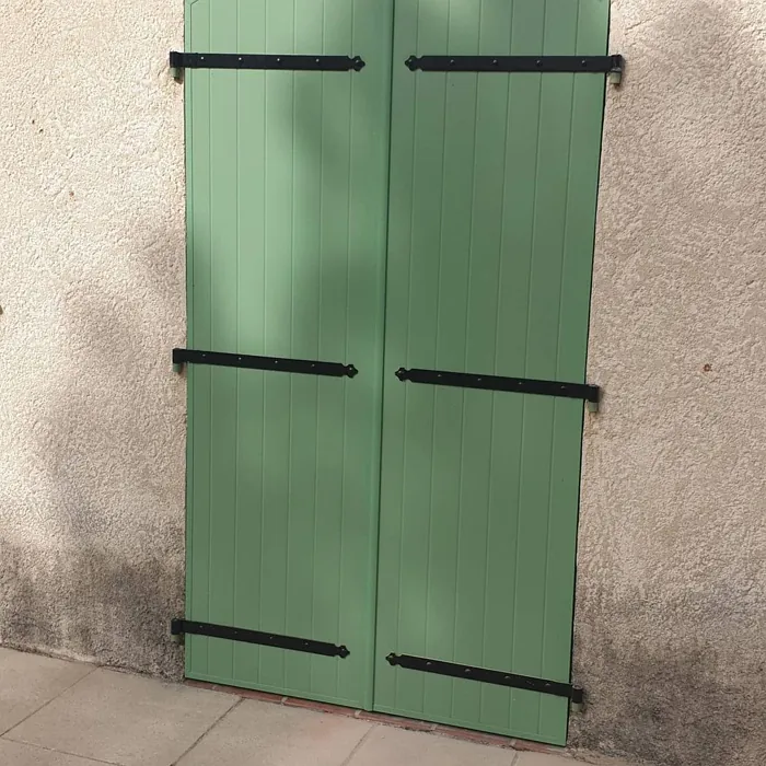 RAL Classic Pale Green RAL 6021 exterior window shutters