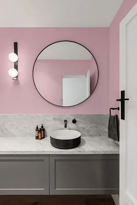 Sherwin Williams Panache Pink minimalist bathroom