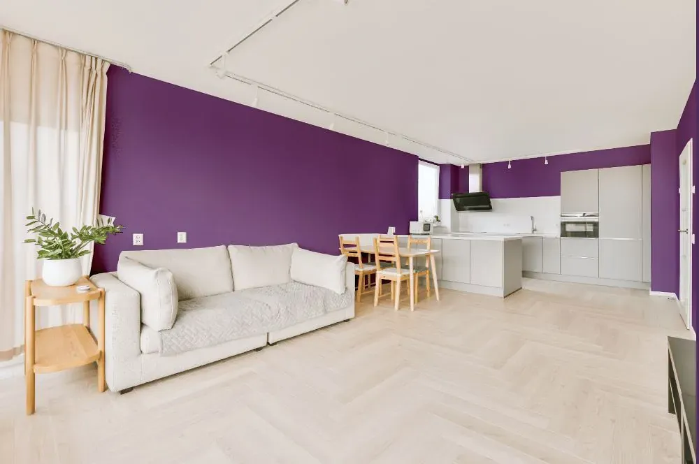 Sherwin Williams Passionate Purple living room interior