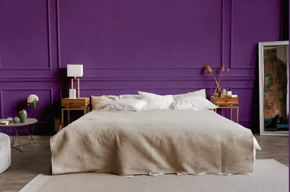 Sherwin Williams Passionate Purple bedroom