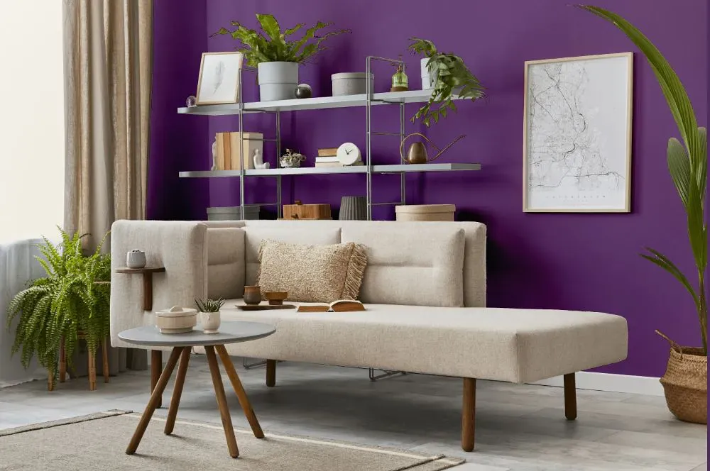 Sherwin Williams Passionate Purple living room