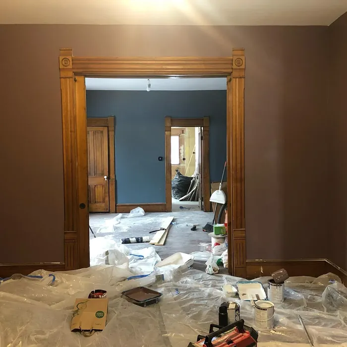 SW Patchwork Plum living room color review