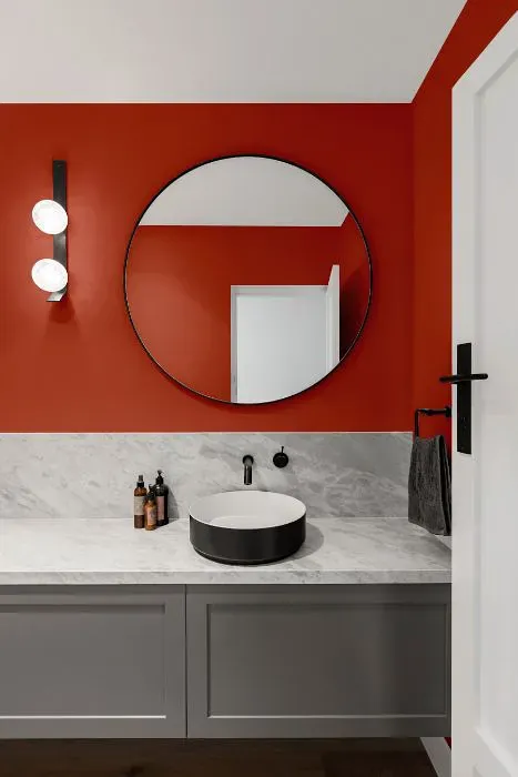 Sherwin Williams Peppery minimalist bathroom