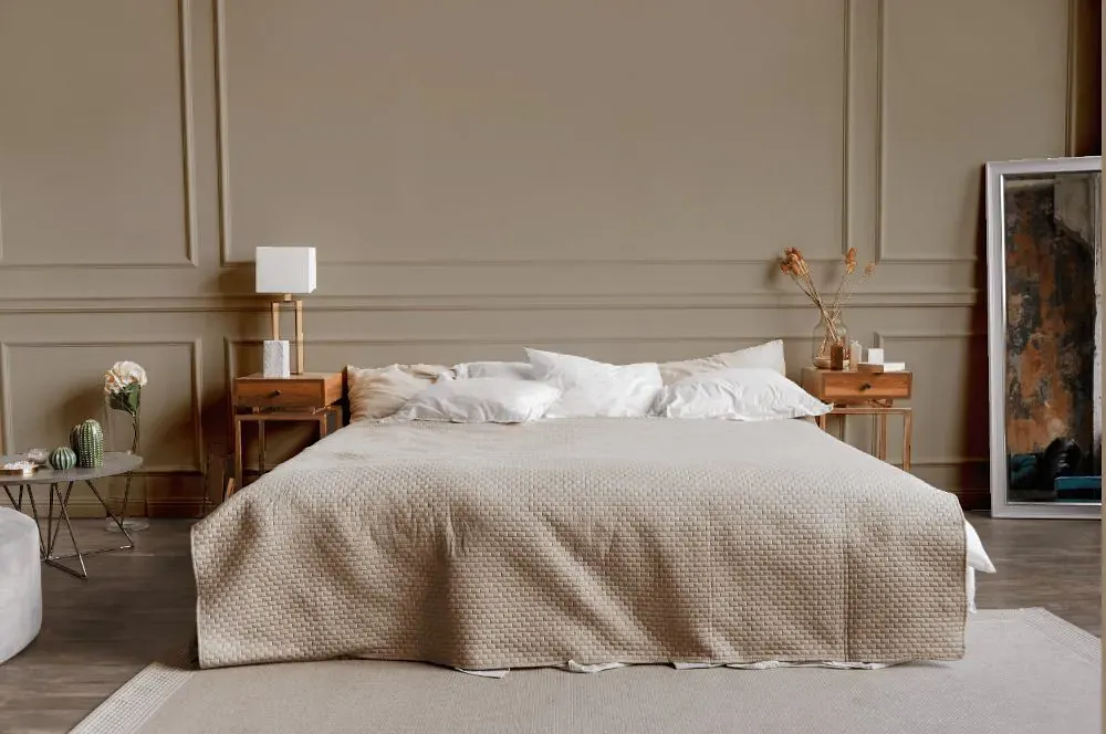 Sherwin Williams Perfect Khaki bedroom