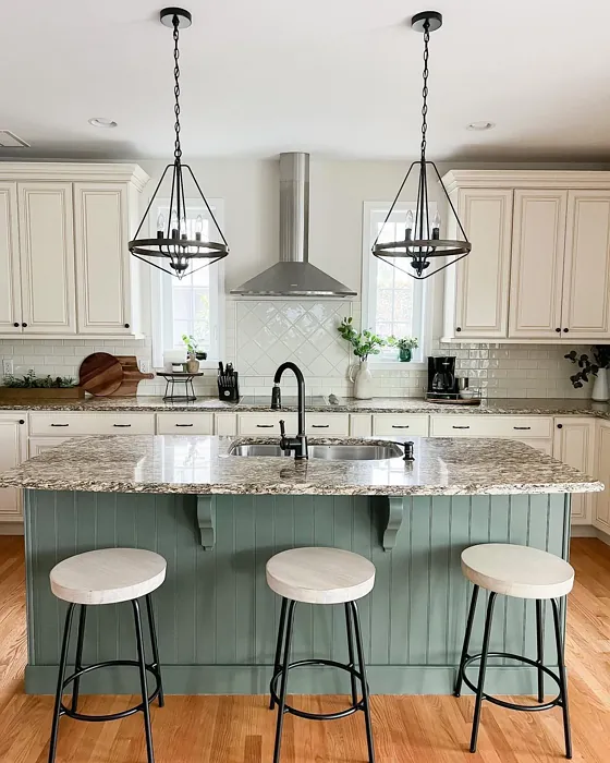 Sherwin Williams Pewter Green kitchen cabinets paint review