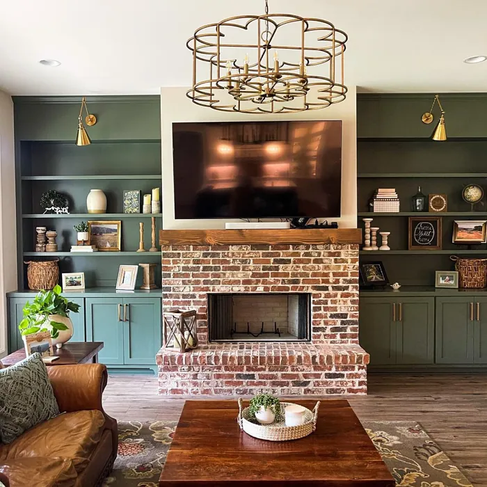Sherwin Williams Pewter Green Living Room