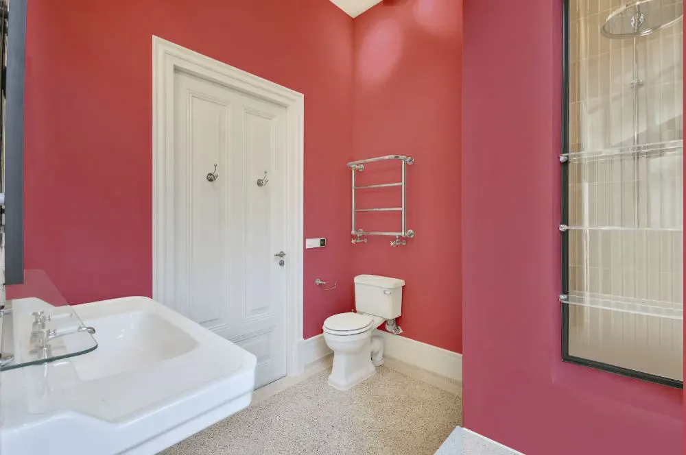 Sherwin Williams Pink Flamingo bathroom