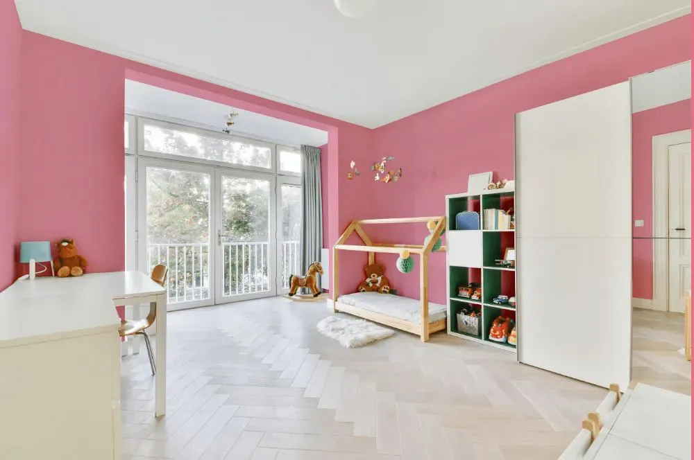 Sherwin Williams Pink Moment kidsroom interior, children's room