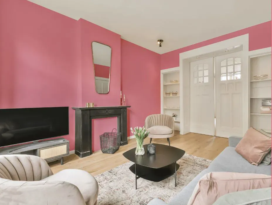 Sherwin Williams Pink Moment victorian house interior