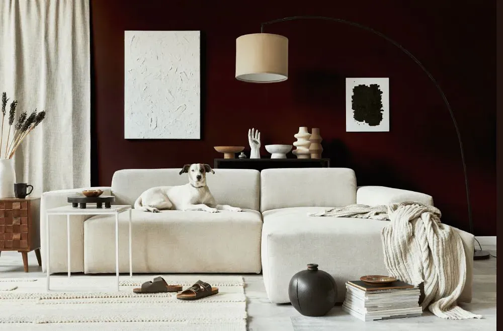 Sherwin Williams Polished Mahogany cozy living room