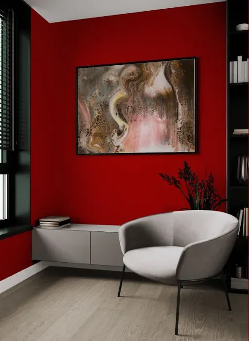 Sherwin Williams Pompeii Red living room